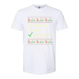 Funny Naughty Nice On A Governt Watch List Christmas Xmas Cute Gift Softstyle CVC T-Shirt