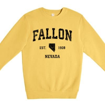 Fallon Nevada Nv Vintage Athletic Sports Premium Crewneck Sweatshirt