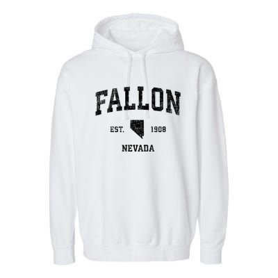 Fallon Nevada Nv Vintage Athletic Sports Garment-Dyed Fleece Hoodie