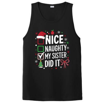 Funny Nice Naughty My Sister Did It Xmas Family PosiCharge Competitor Tank