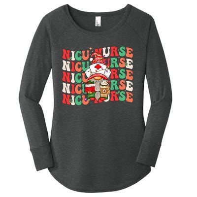 Festive NICU Nurse Christmas Gnome Women's Perfect Tri Tunic Long Sleeve Shirt