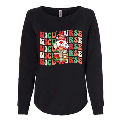 Festive NICU Nurse Christmas Gnome Womens California Wash Sweatshirt