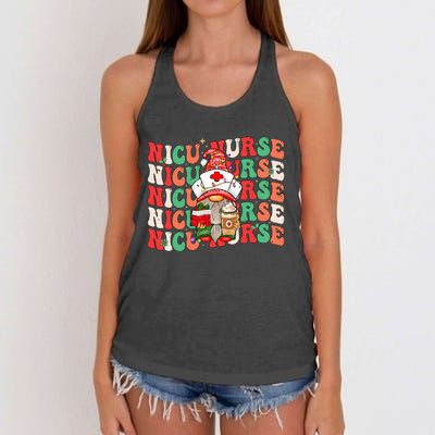 Festive NICU Nurse Christmas Gnome Women's Knotted Racerback Tank