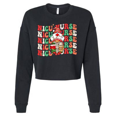 Festive NICU Nurse Christmas Gnome Cropped Pullover Crew