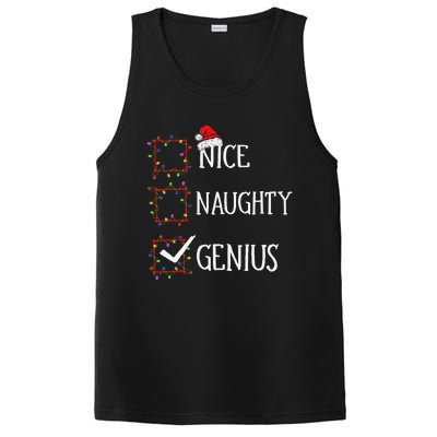 Funny Nice Naughty Genius Christmas List Xmas Santa Claus PosiCharge Competitor Tank