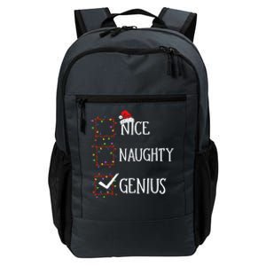 Funny Nice Naughty Genius Christmas List Xmas Santa Claus Daily Commute Backpack