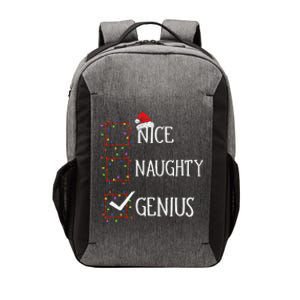 Funny Nice Naughty Genius Christmas List Xmas Santa Claus Vector Backpack