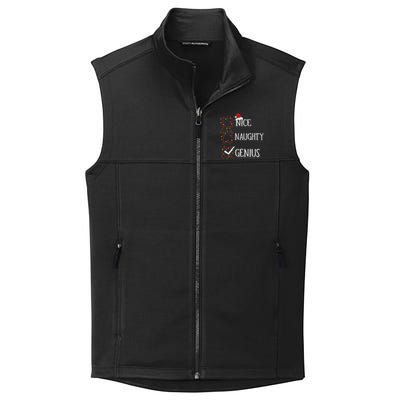 Funny Nice Naughty Genius Christmas List Xmas Santa Claus Collective Smooth Fleece Vest