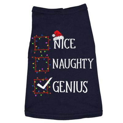 Funny Nice Naughty Genius Christmas List Xmas Santa Claus Doggie Tank