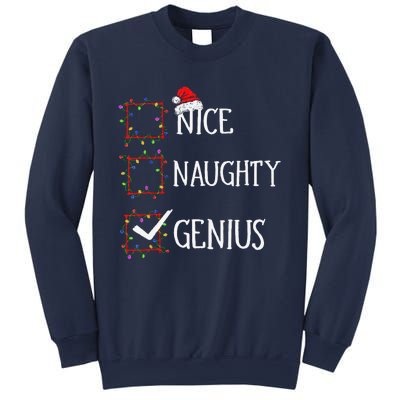 Funny Nice Naughty Genius Christmas List Xmas Santa Claus Sweatshirt