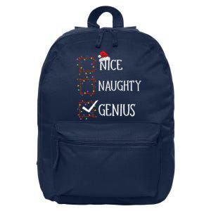 Funny Nice Naughty Genius Christmas List Xmas Santa Claus 16 in Basic Backpack