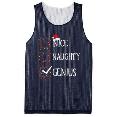 Funny Nice Naughty Genius Christmas List Xmas Santa Claus Mesh Reversible Basketball Jersey Tank