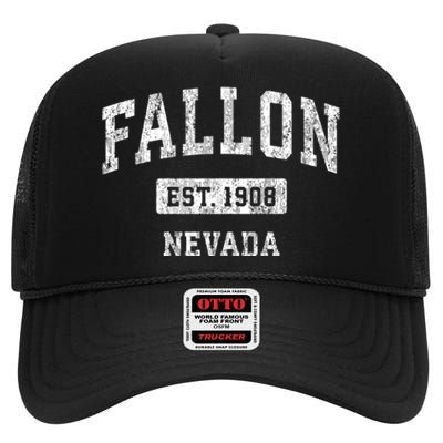 Fallon Nevada Nv Vintage Sports High Crown Mesh Back Trucker Hat