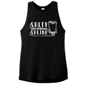 Funny Nurse Nursing Salty Like Normal Saline Therapist Gift Ladies PosiCharge Tri-Blend Wicking Tank