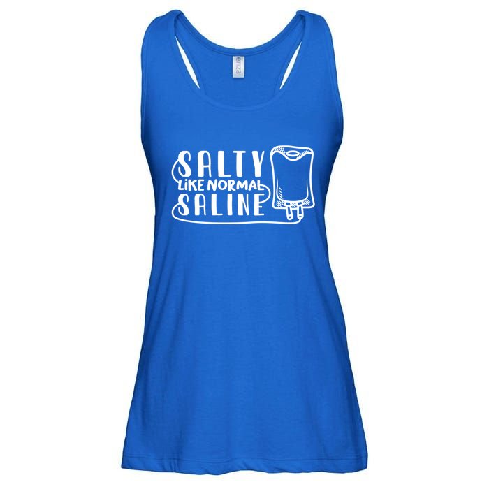 Funny Nurse Nursing Salty Like Normal Saline Therapist Gift Ladies Essential Flowy Tank