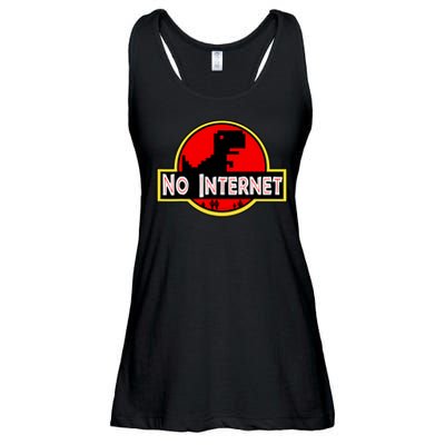 Funny Nerdy No Internet Dinosaur Computer Science Teacher Ladies Essential Flowy Tank