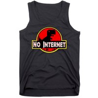 Funny Nerdy No Internet Dinosaur Computer Science Teacher Tank Top