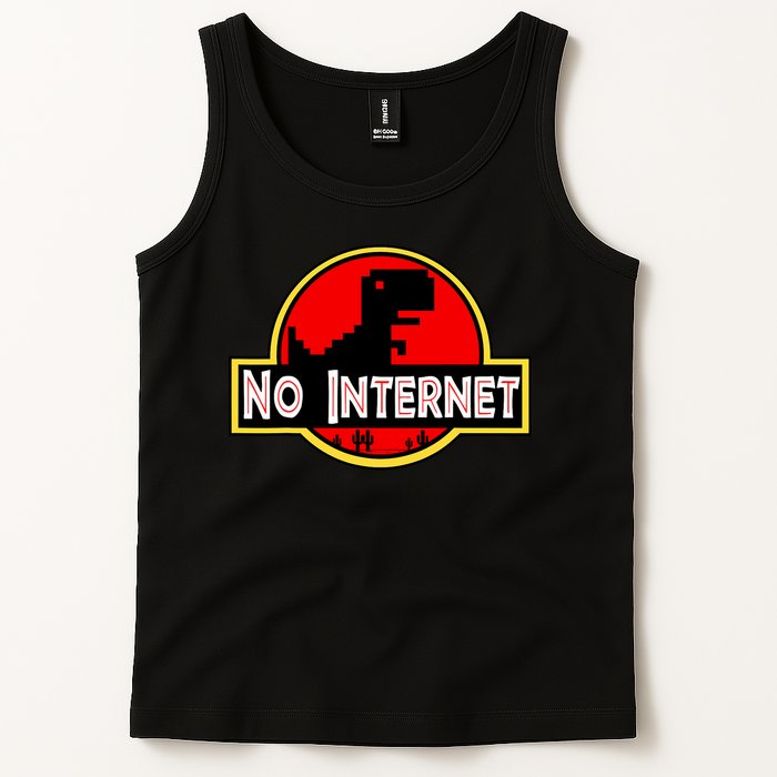 Funny Nerdy No Internet Dinosaur Computer Science Teacher Tank Top