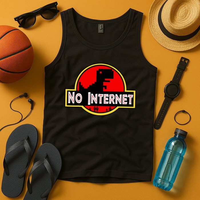 Funny Nerdy No Internet Dinosaur Computer Science Teacher Tank Top