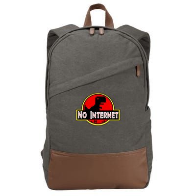 Funny Nerdy No Internet Dinosaur Computer Science Teacher Cotton Canvas Backpack