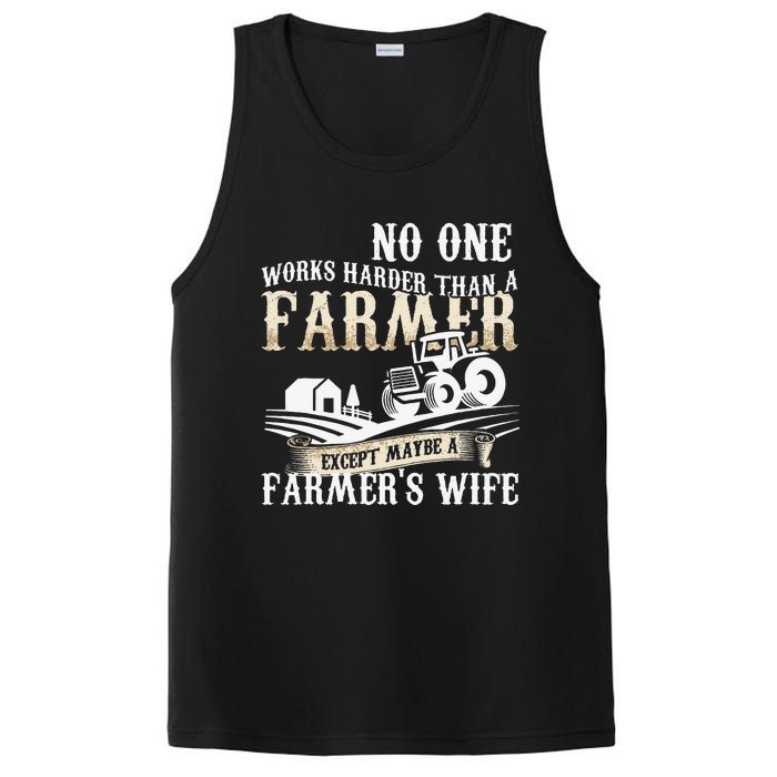 Funny No One Works Harder Than A Farmer Wife Tractor Farm PosiCharge Competitor Tank