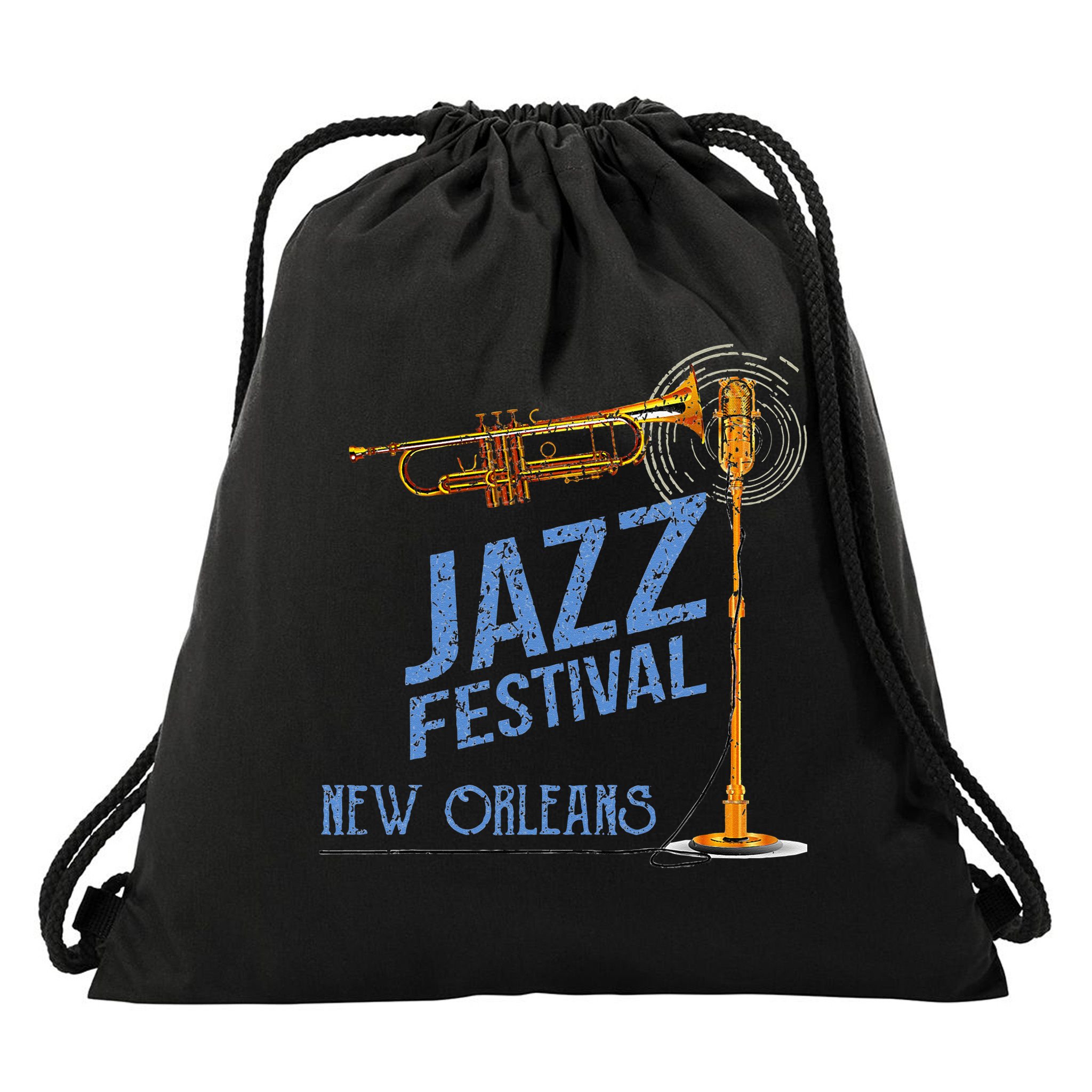Funny New Orleans Festival Of Jazz Music Louisiana Gifts Drawstring Bag