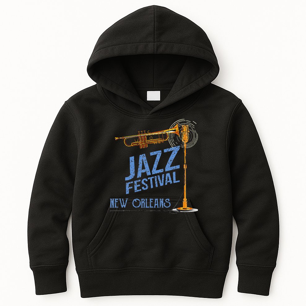 Funny New Orleans Festival Of Jazz Music Louisiana Gifts Kids Hoodie
