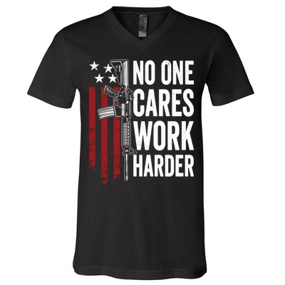 Funny No One Cares Work Harder Meme Nobody Cares Work Harder Motivation Shirt V-Neck T-Shirt