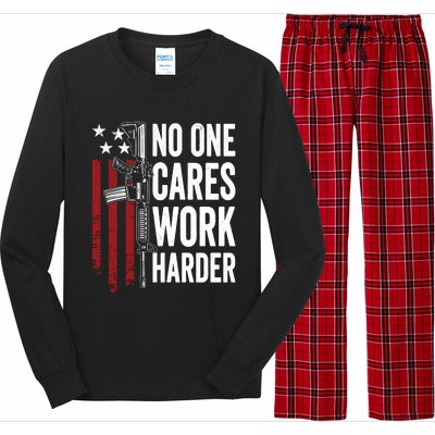 Funny No One Cares Work Harder Meme Nobody Cares Work Harder Motivation Shirt Long Sleeve Pajama Set