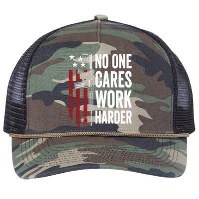 Funny No One Cares Work Harder Meme Nobody Cares Work Harder Motivation Shirt Retro Rope Trucker Hat Cap