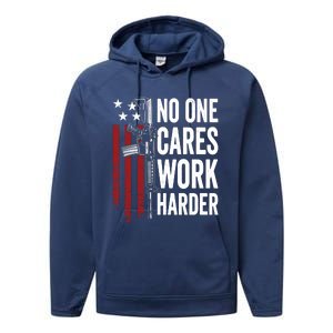 Funny No One Cares Work Harder Meme Nobody Cares Work Harder Motivation Shirt Performance Fleece Hoodie