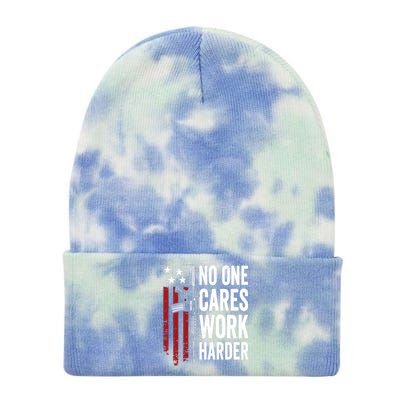 Funny No One Cares Work Harder Meme Nobody Cares Work Harder Motivation Shirt Tie Dye 12in Knit Beanie