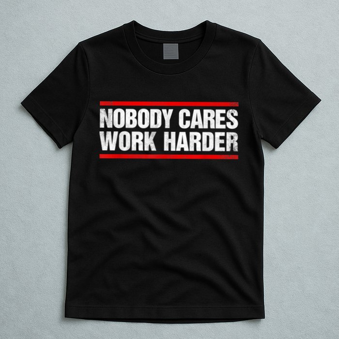 Funny No One Cares Work Harder Meme No One Cares Work Harder Motivational Quote T-Shirt