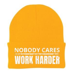 Funny No One Cares Work Harder Meme No One Cares Work Harder Motivational Quote Knit Cap Winter Beanie