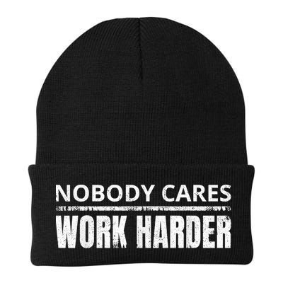 Funny No One Cares Work Harder Meme No One Cares Work Harder Motivational Quote Beanie