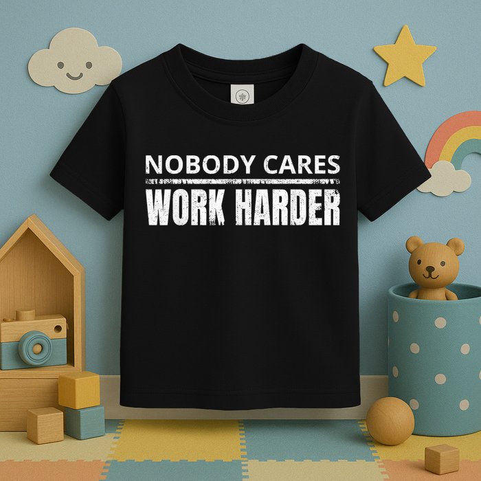Funny No One Cares Work Harder Meme No One Cares Work Harder Motivational Quote Toddler T-Shirt
