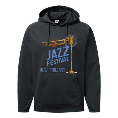 Funny New Orleans Festival Of Jazz Music Louisiana Gifts Performance Fleece Hoodie