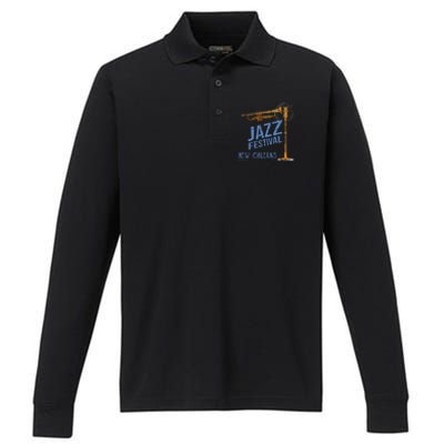 Funny New Orleans Festival Of Jazz Music Louisiana Gifts Performance Long Sleeve Polo