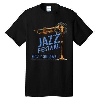 Funny New Orleans Festival Of Jazz Music Louisiana Gifts Tall T-Shirt