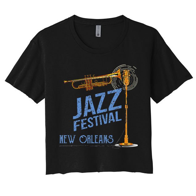 Funny New Orleans Festival Of Jazz Music Louisiana Gifts Crop Top