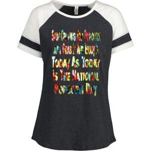 Funny National Popcorn Day Jan 19th Funny Gift Enza Ladies Jersey Colorblock Tee