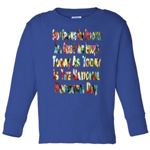 Funny National Popcorn Day Jan 19th Funny Gift Toddler Long Sleeve Shirt