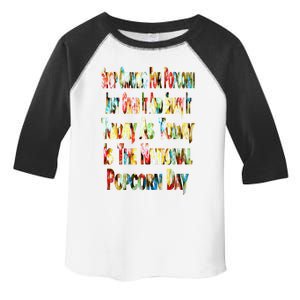 Funny National Popcorn Day Jan 19th Funny Gift Toddler Fine Jersey T-Shirt