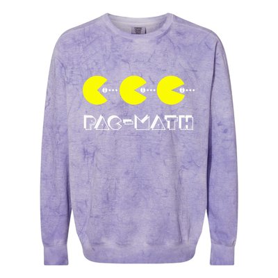 Funny Nerdy Pac Math Nom Retro Game Precalculus Math Teacher Colorblast Crewneck Sweatshirt