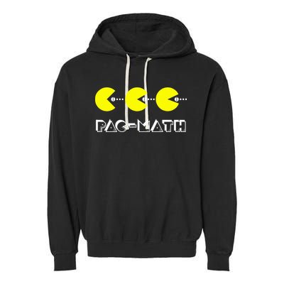 Funny Nerdy Pac Math Nom Retro Game Precalculus Math Teacher Garment-Dyed Fleece Hoodie