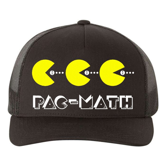 Funny Nerdy Pac Math Nom Retro Game Precalculus Math Teacher Yupoong Adult 5-Panel Trucker Hat