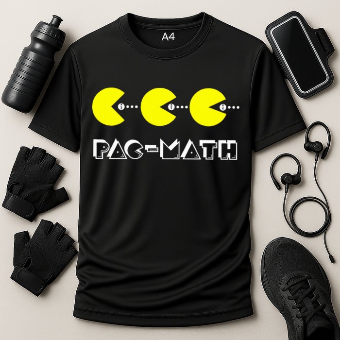 Funny Nerdy Pac Math Nom Retro Game Precalculus Math Teacher Performance Shirt
