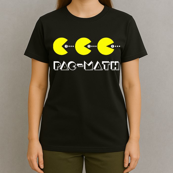 Funny Nerdy Pac Math Nom Retro Game Precalculus Math Teacher T-Shirt