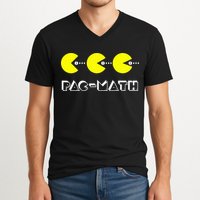 Funny Nerdy Pac Math Nom Retro Game Precalculus Math Teacher V-Neck T-Shirt