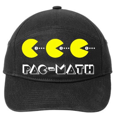 Funny Nerdy Pac Math Nom Retro Game Precalculus Math Teacher 7-Panel Snapback Hat